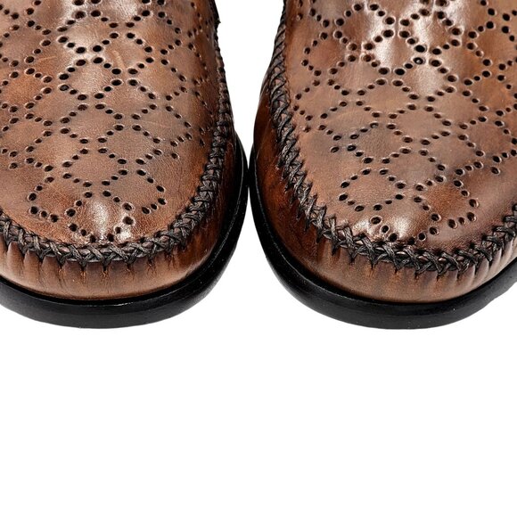NEW Vintage Bragano Cole Haan Men's 7.5M Brown Leather Dress Shoes Italy Loafers - Picture 10 of 16